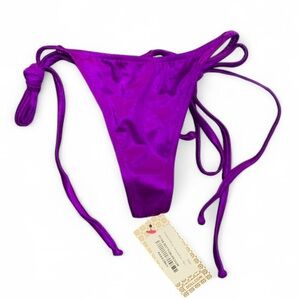 New with Tags Doll Swimwear Purple Skimpy Thong Swim Bottom Size Medium